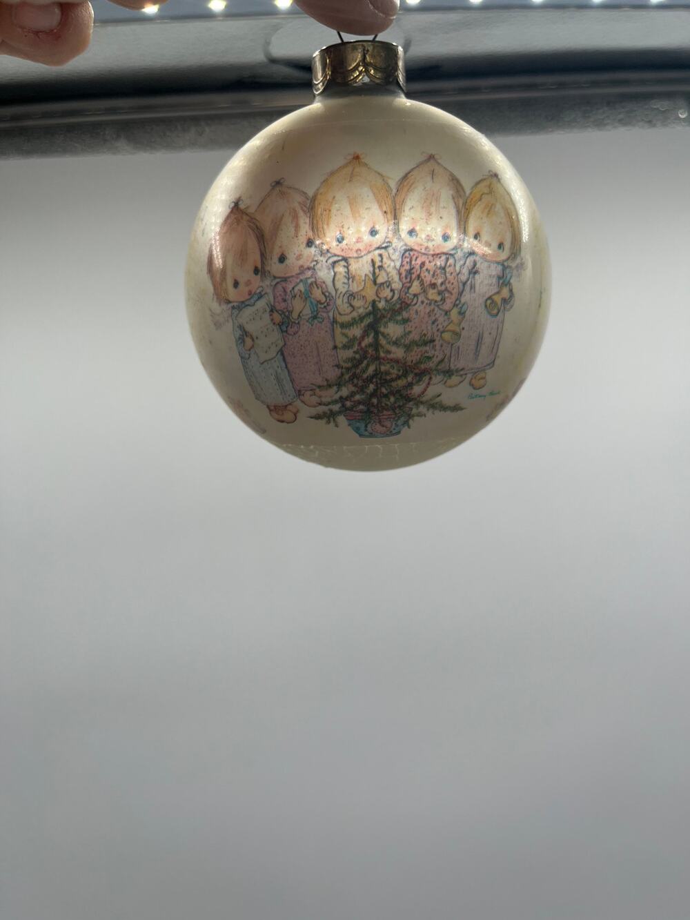 Vintage Betsey Clark Glass Christmas Decor Angel Carolers Ball Tree Ornament